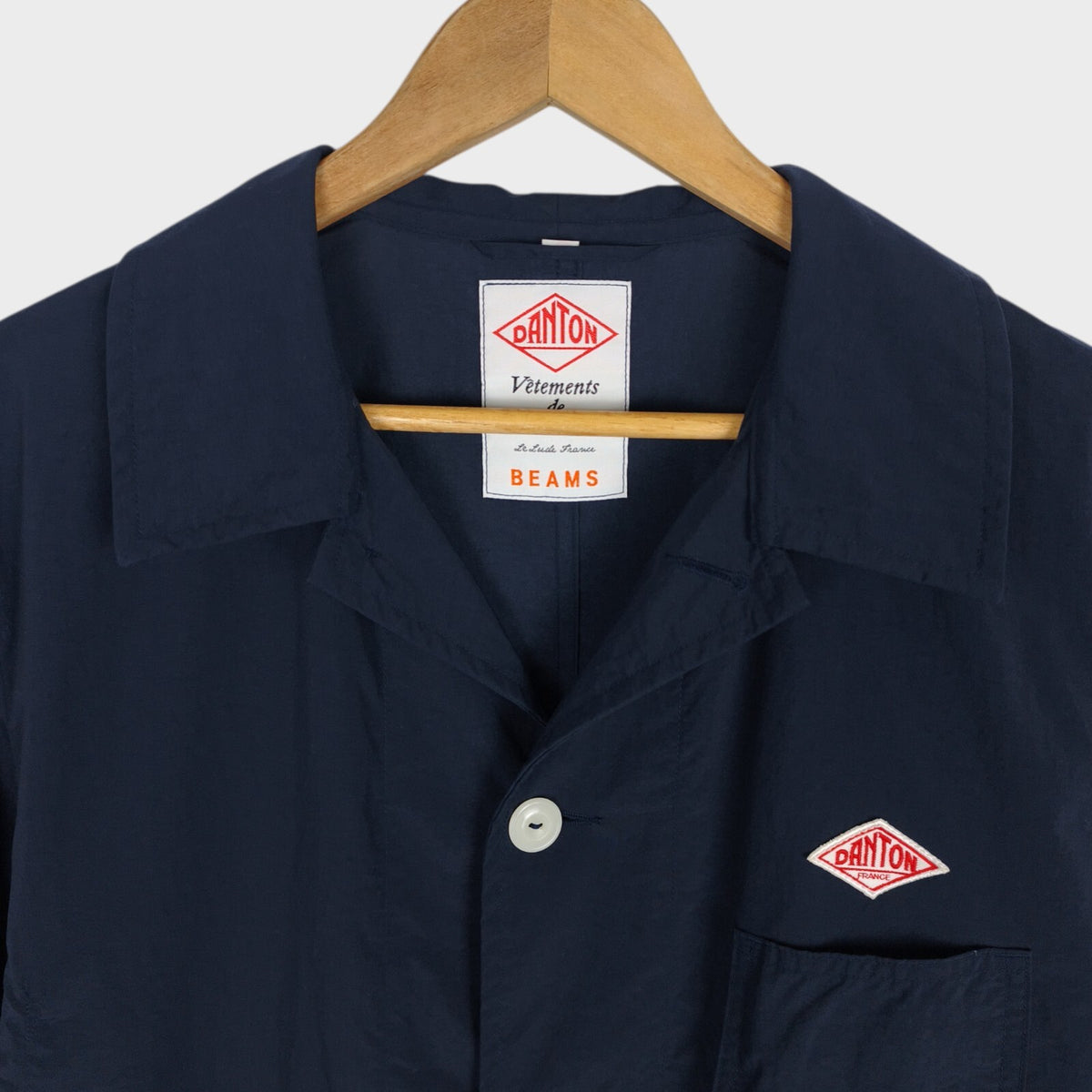 DANTON x BEAMS Men's Made in Japan Navy Blue Nylon Coat Jacket