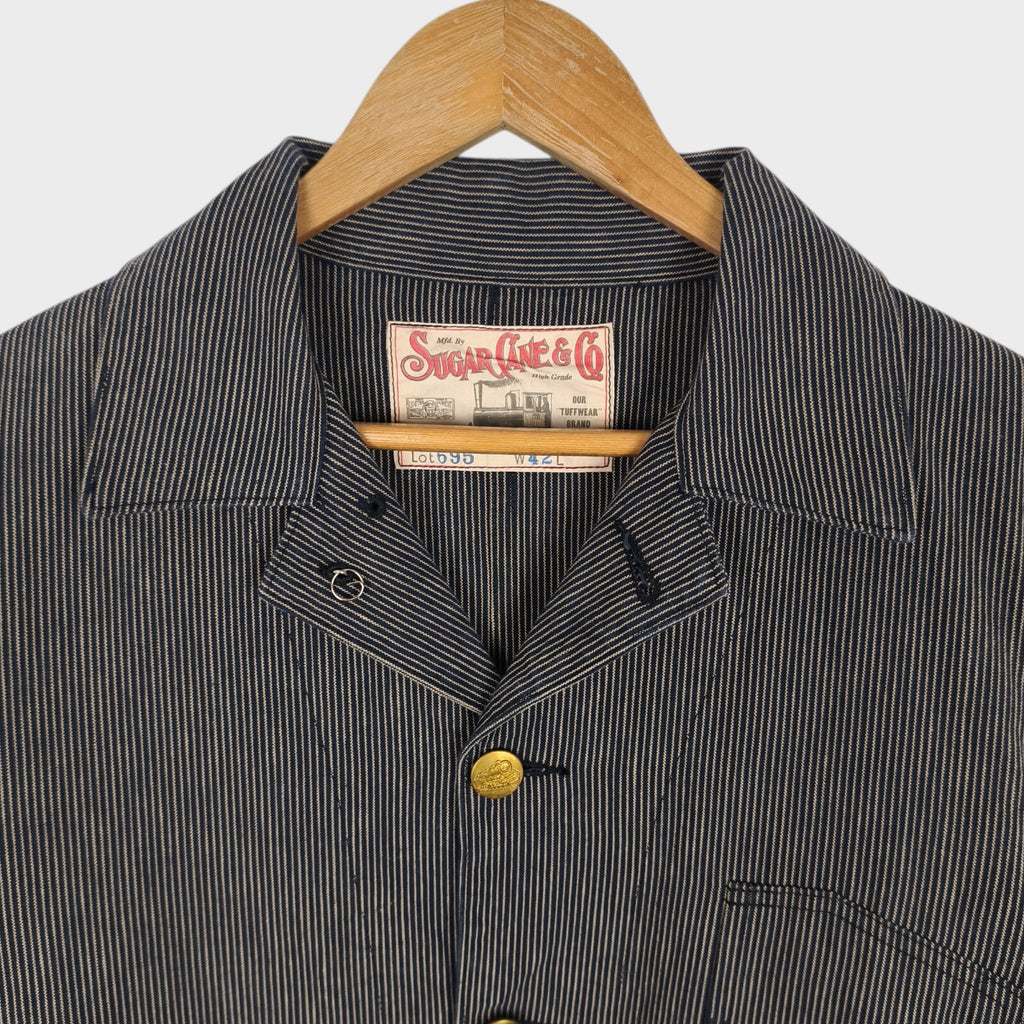 SUGAR CANE Men's Made in Japan Striped Cotton Chore Jacket