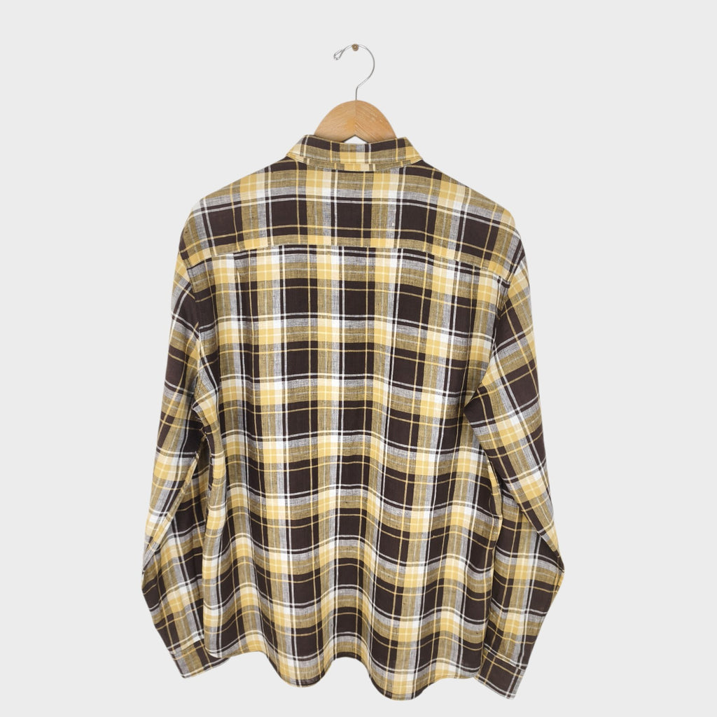 YMC You Must Create Men's 100% Linen Checked Shirt