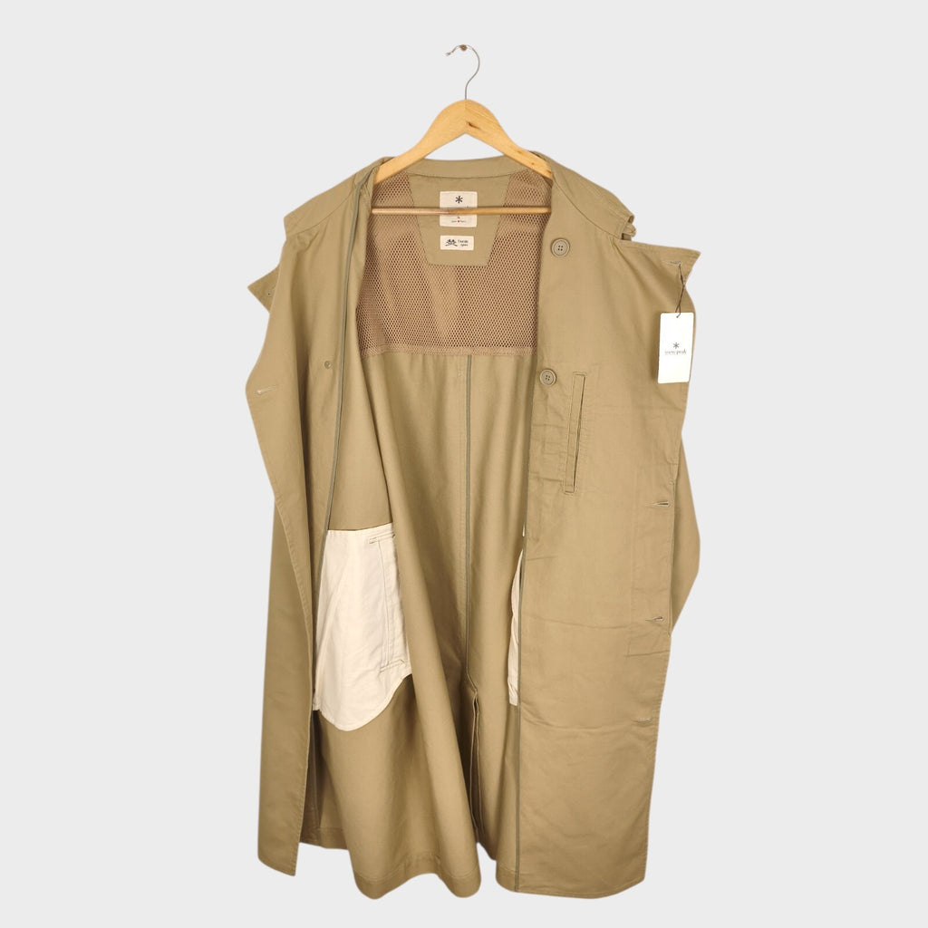 SNOW PEAK Men's Beige Takibi Spec Utility Trench Coat
