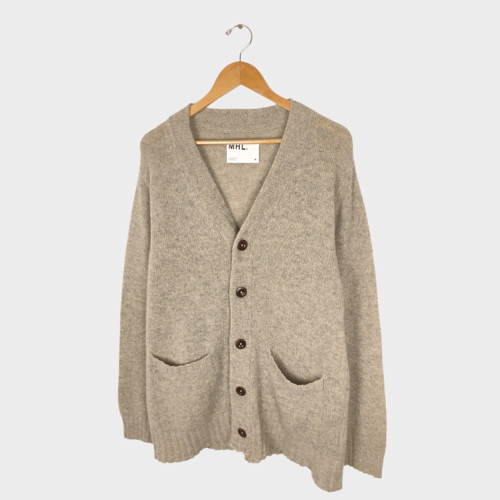 MHL MARGARET HOWELL Men's Oatmeal 100% Wool Knit Cardigan