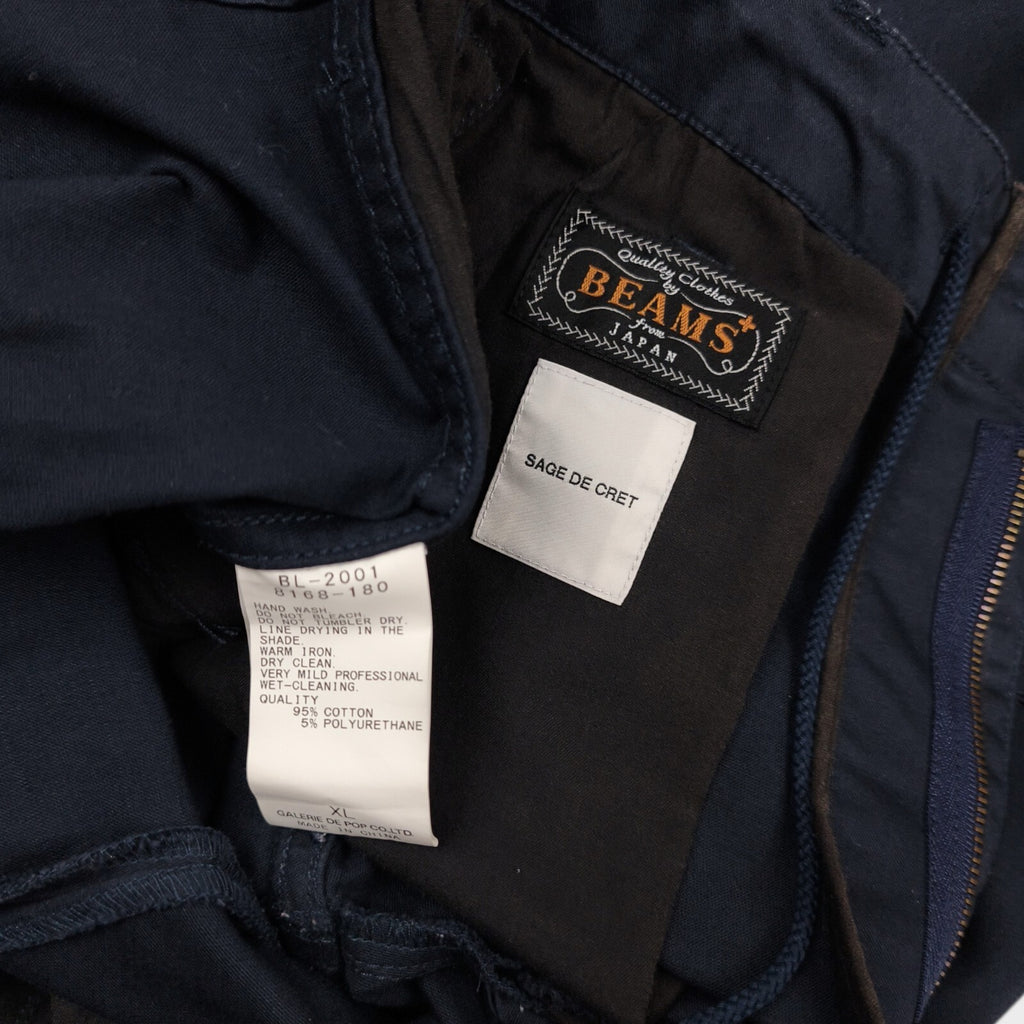 SAGE DE CRET x BEAMS PLUS Men's Navy Blue Cargo Trousers