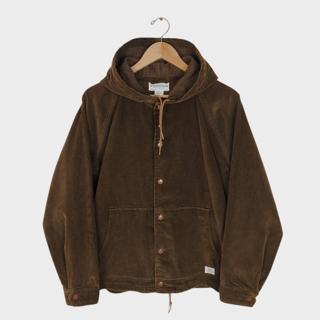SASSAFRAS Men's Made in Japan Brown Corduroy Bud Breaker Jacket