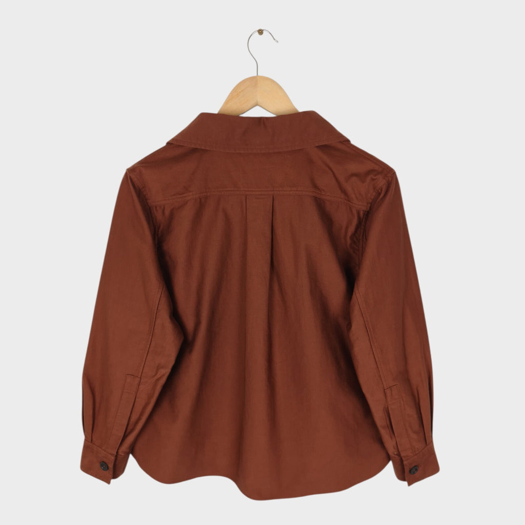 MHL MARGARET HOWELL Women's Maroon Cotton Overshirt Jacket