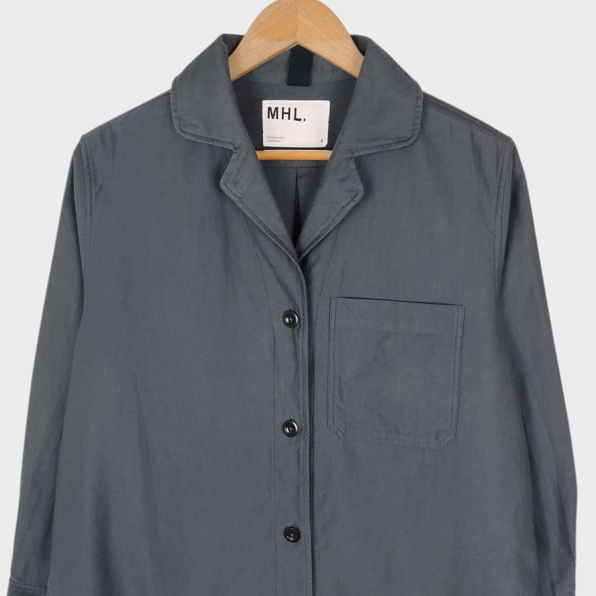 MHL MARGARET HOWELL Women's Grey Cotton Overshirt Jacket