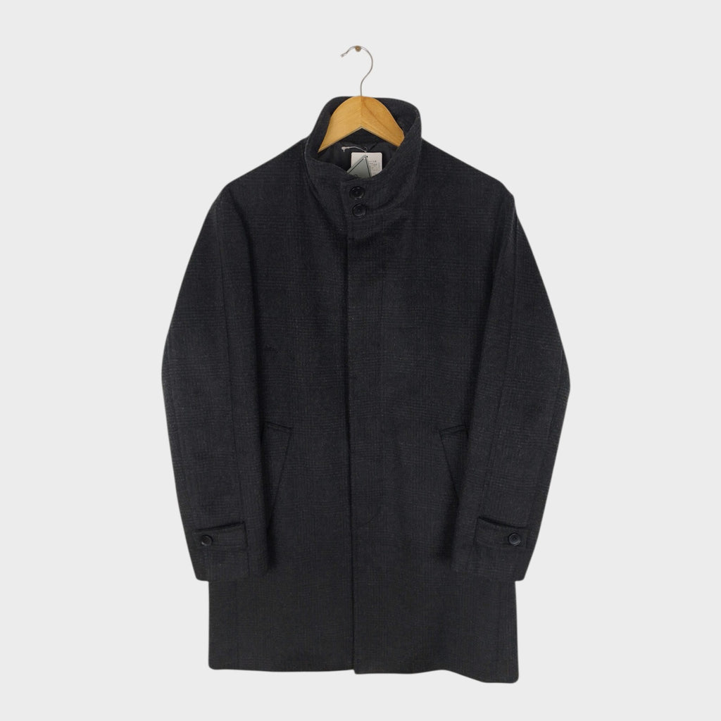 BEAMS B:MING Men's Windproof Stand Collar Tasmania Wool Blend Coat