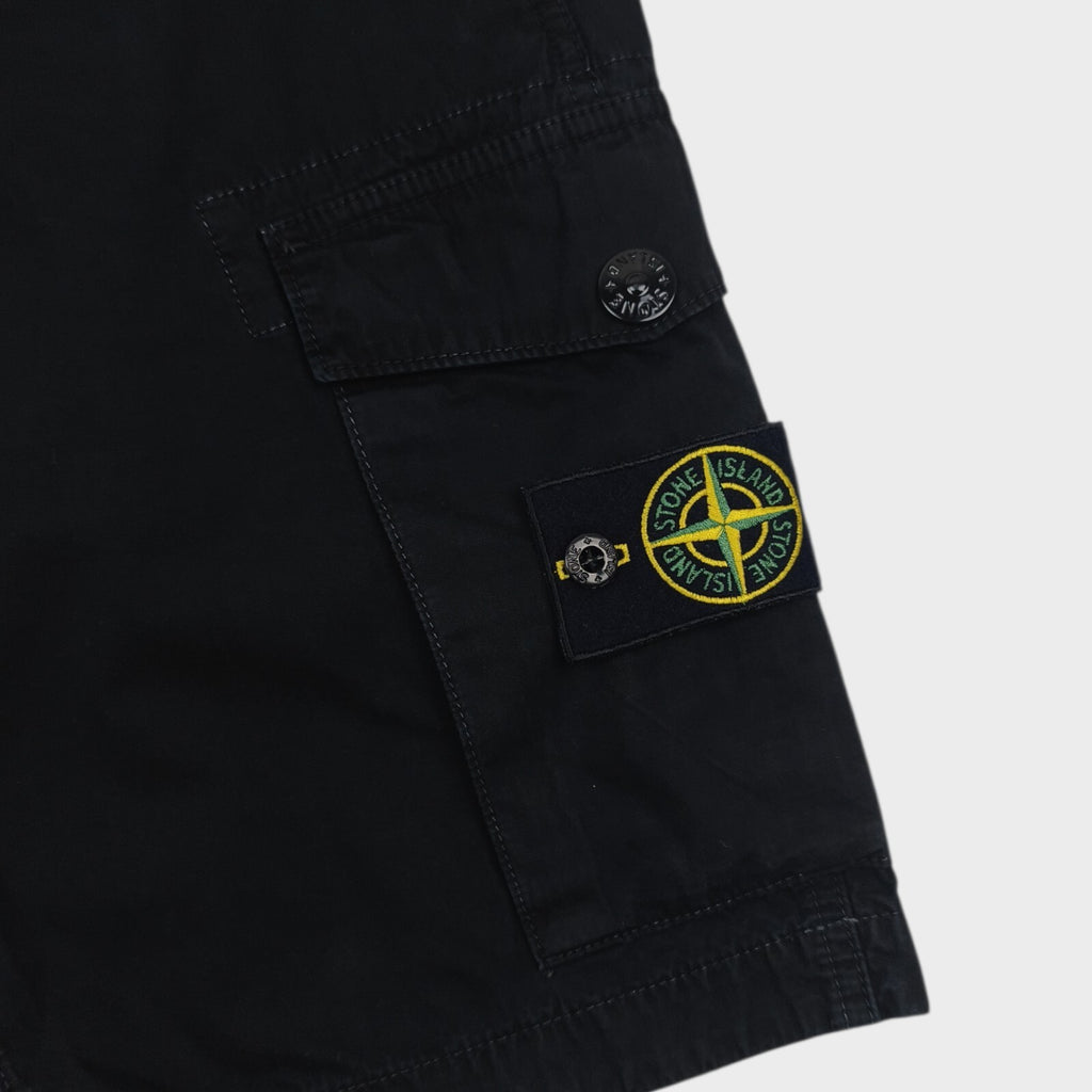STONE ISLAND Men's Black Garment Dyed Type SL Cargo Shorts