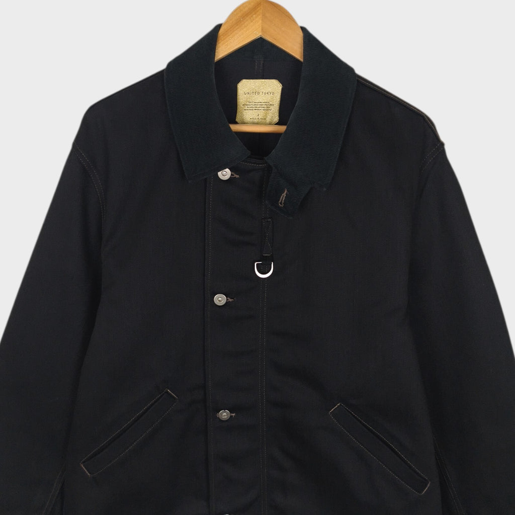 UNITED TOKYO Men's Made in Japan RAF MK3 Rigid Denim Flight Blouson Jacket