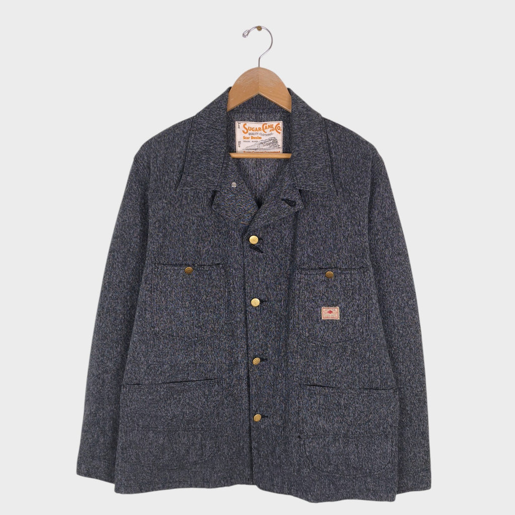 SUGAR CANE Men's Made in Japan Grey Melange Cotton Chore Jacket