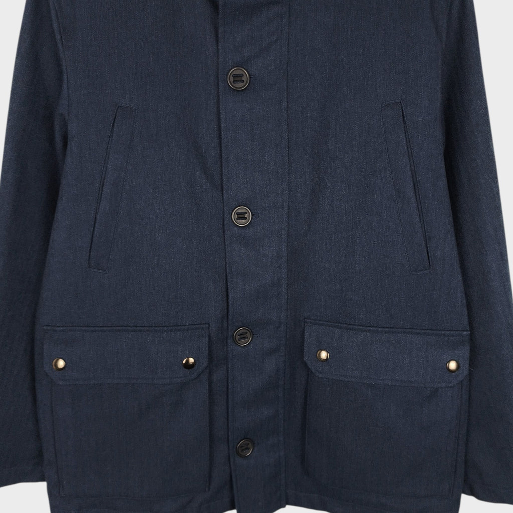 BEAMS B:MING Men's Navy Blue Waterproof Mountain Parka Jacket