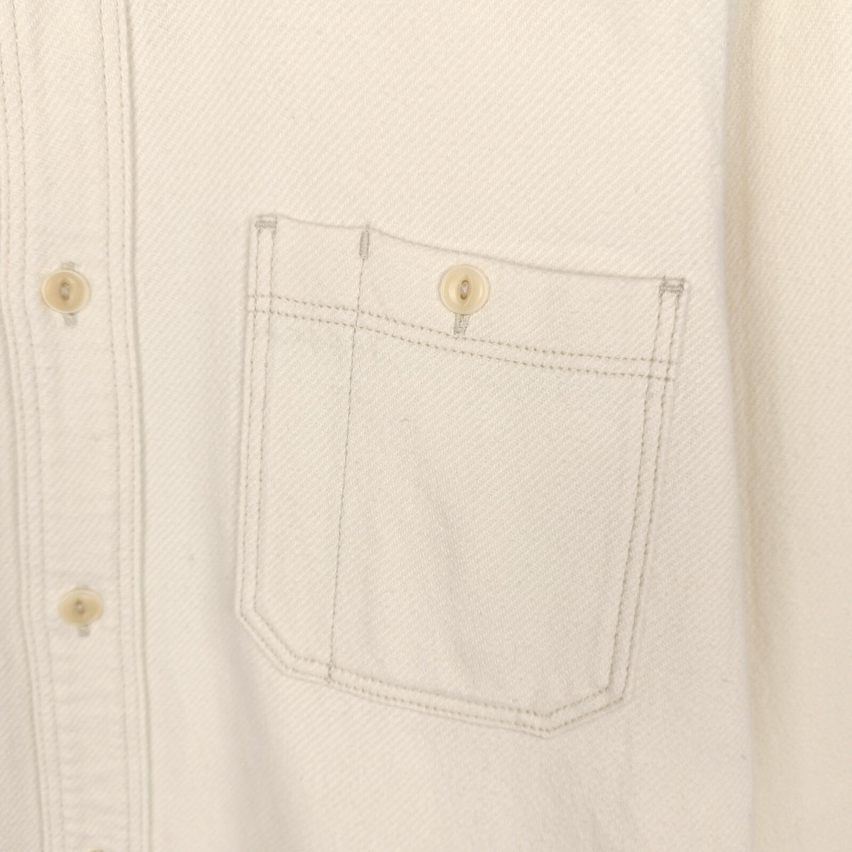 UES Men's Made in Japan Cream Cotton Utility Work Shirt