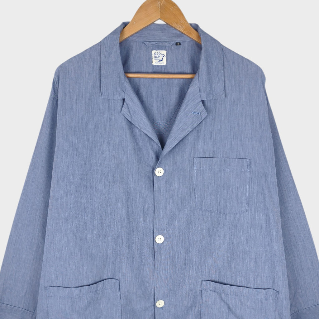 ORSLOW Men's Made in Japan Blue Pajama Overshirt Jacket