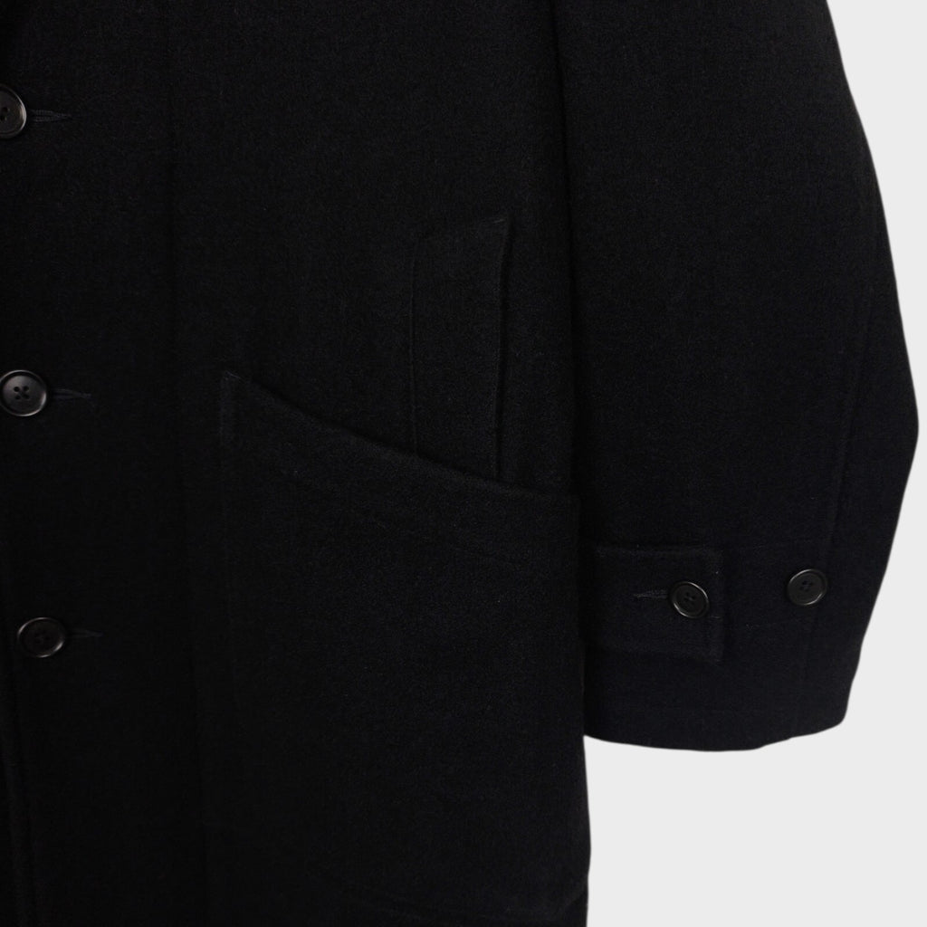 MHL MARGARET HOWELL Men's Black Heavyweight 100% Melton Wool Coat
