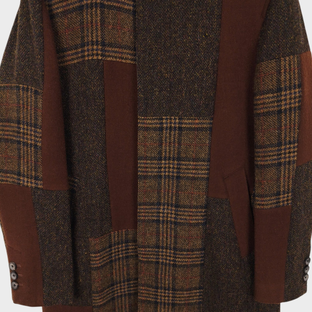 UNITED TOKYO Men's Made in Japan Wool Blend Patchwork Coat