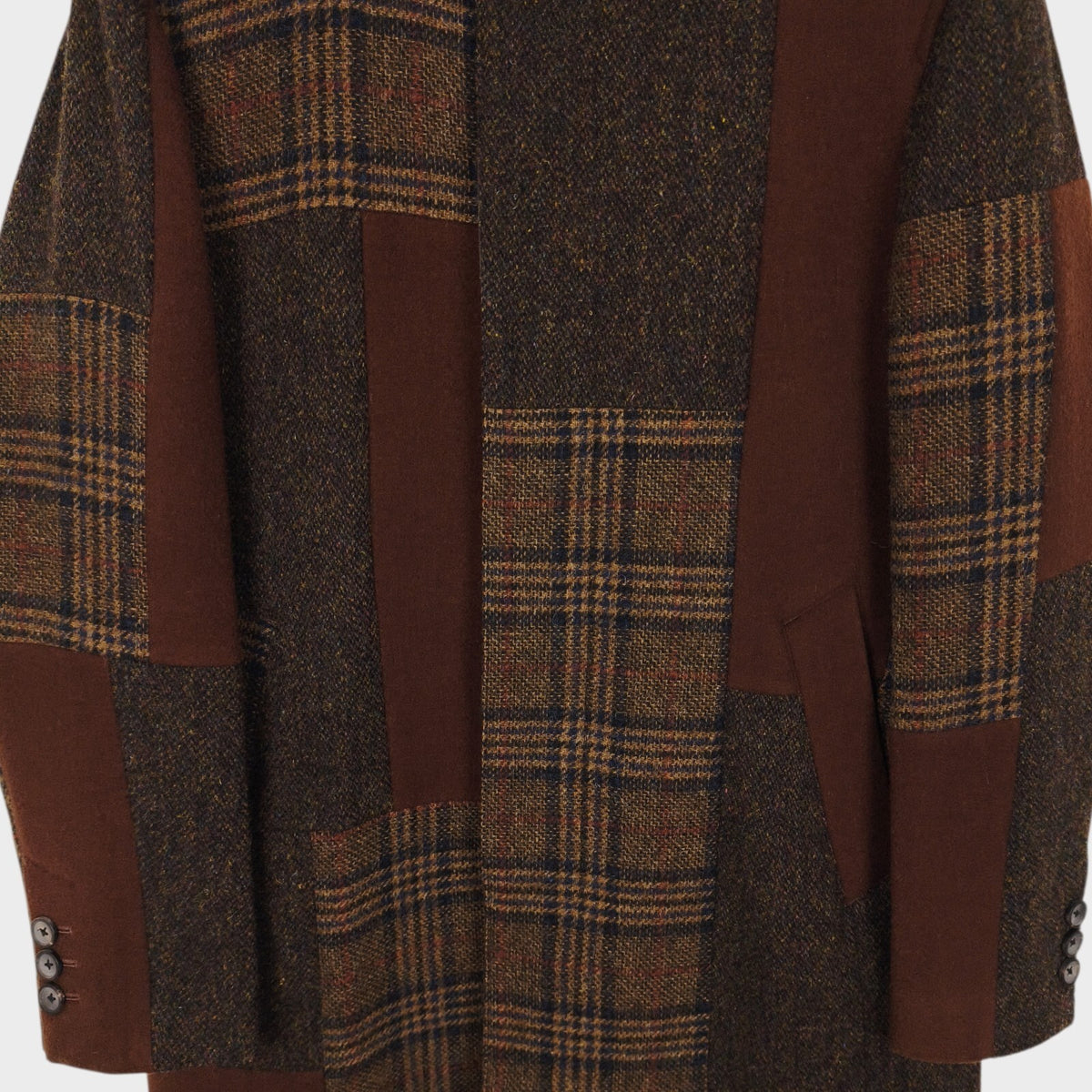 UNITED TOKYO Men's Made in Japan Wool Blend Patchwork Coat