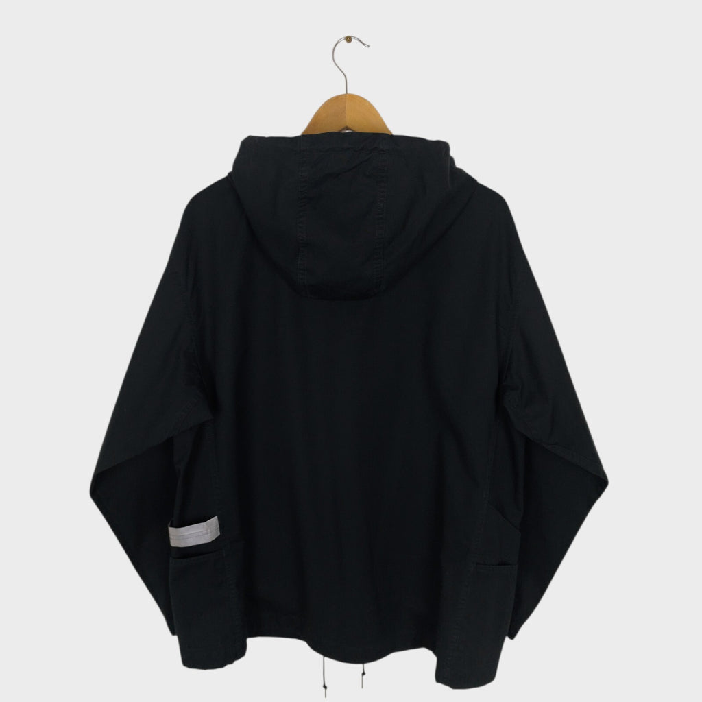 SASSAFRAS Men's Made in Japan Black Cotton Gardener Bud Smock