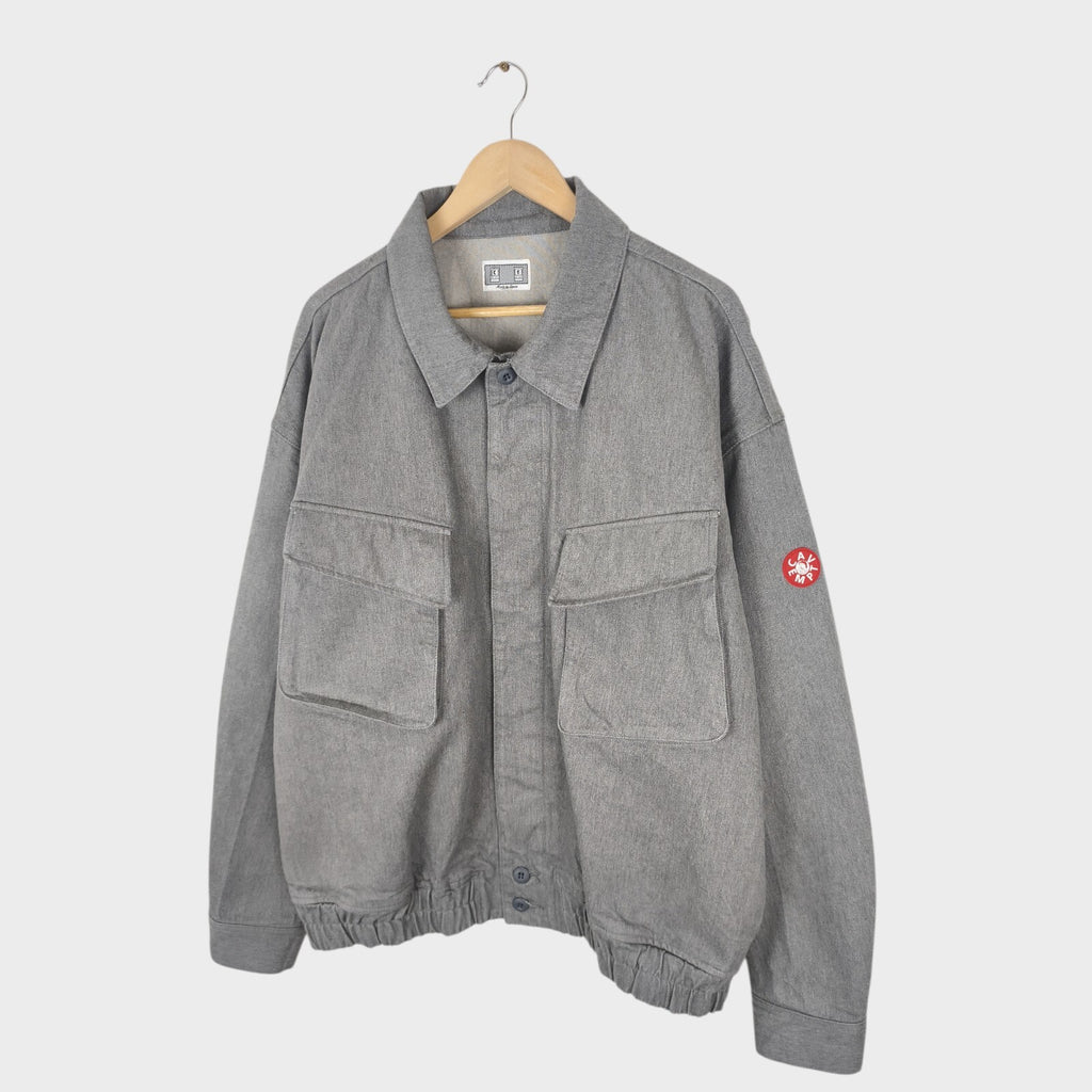 CAV EMPT Men's Made in Japan Grey Heavyweight Denim Community Bomber Jacket