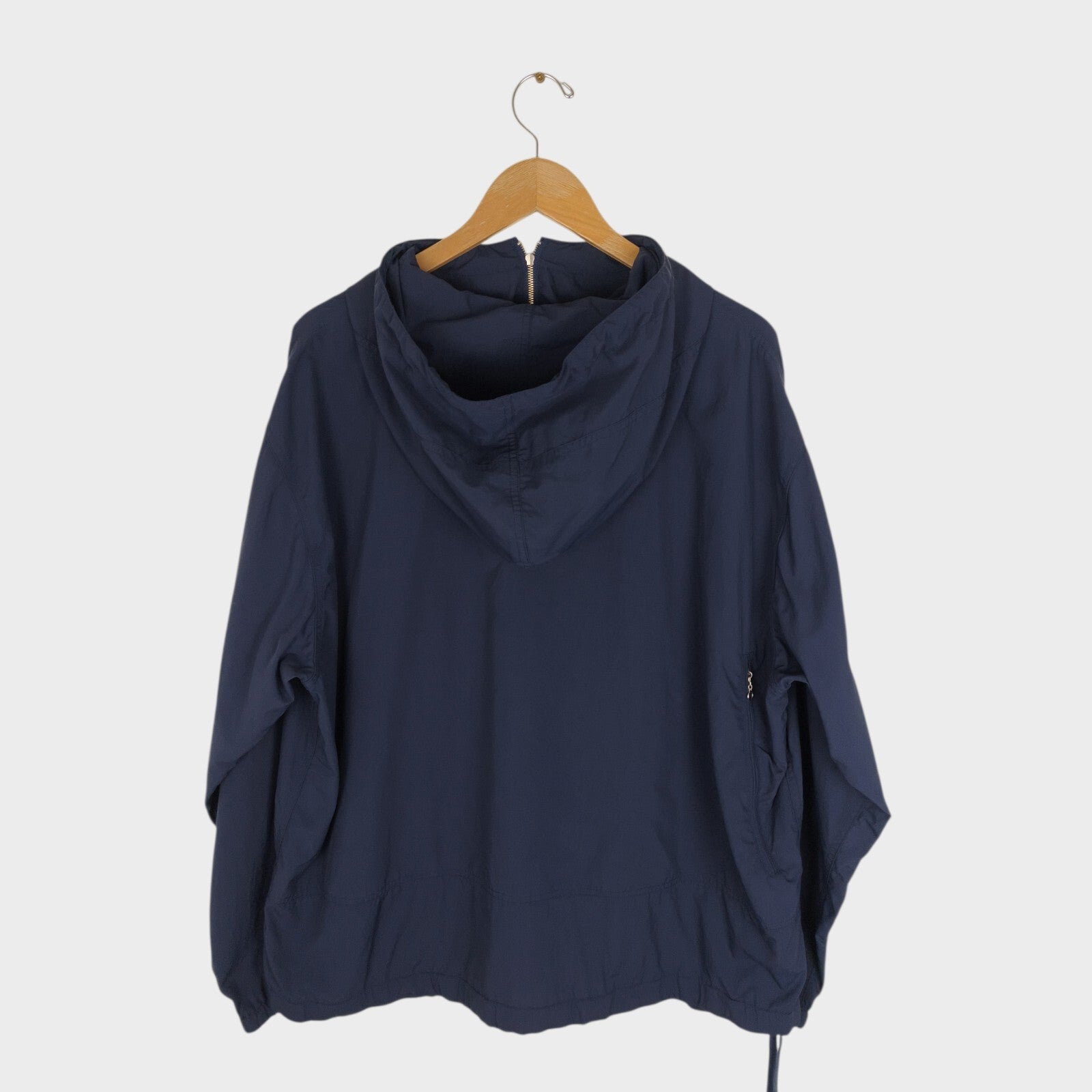 BEAMS PLUS Men's Navy Blue Oversized Fit Smock Anorak Parka Jacket
