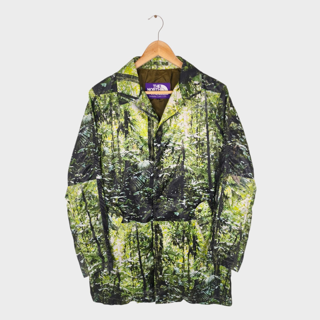 THE NORTH FACE PURPLE LABEL Men's Forest Print Lightweight Waterproof Rain Coat