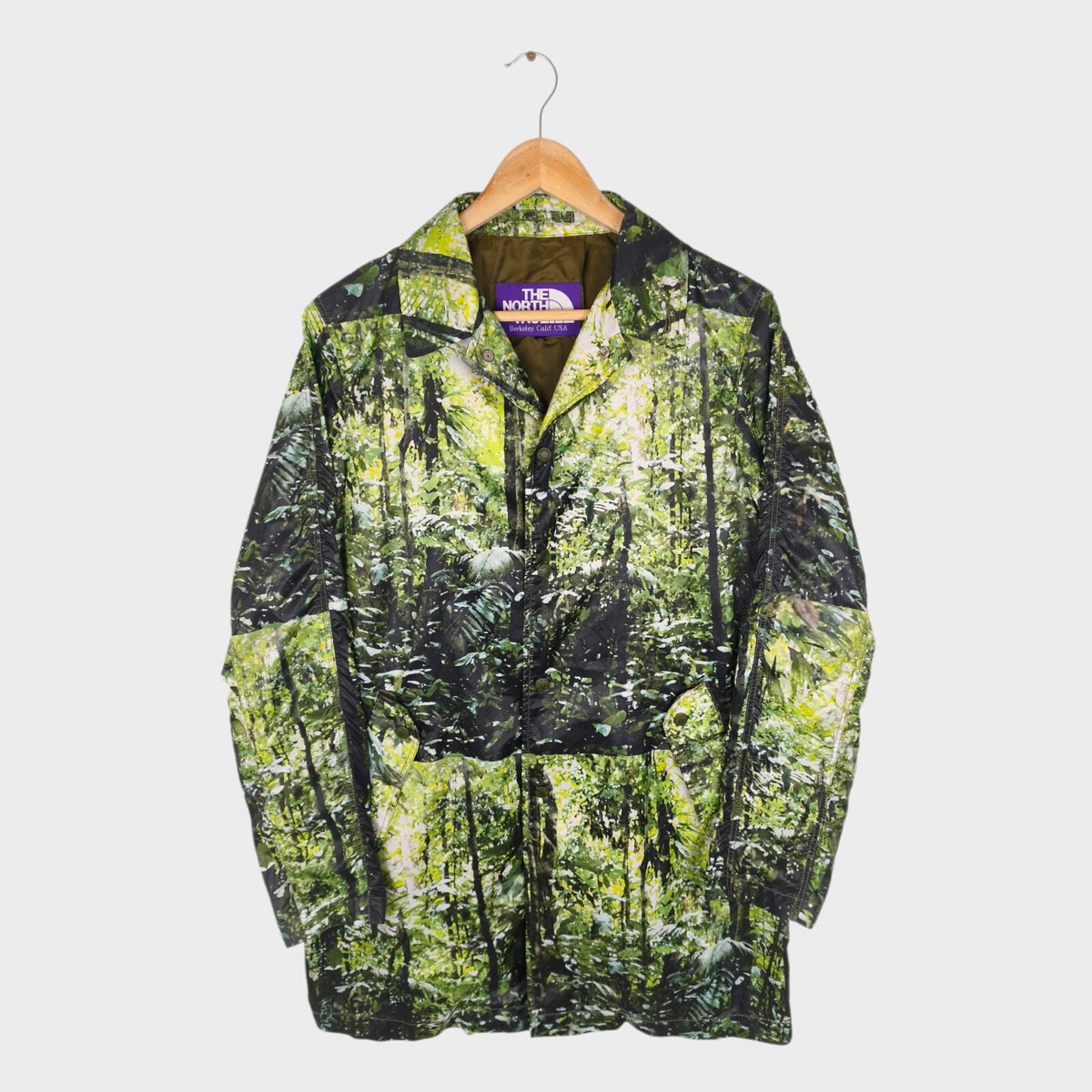 THE NORTH FACE PURPLE LABEL Men's Forest Print Lightweight Waterproof Rain Coat