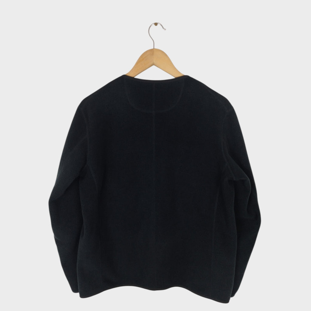 DANTON Men's Black Made in Japan Collarless Fleece Jacket