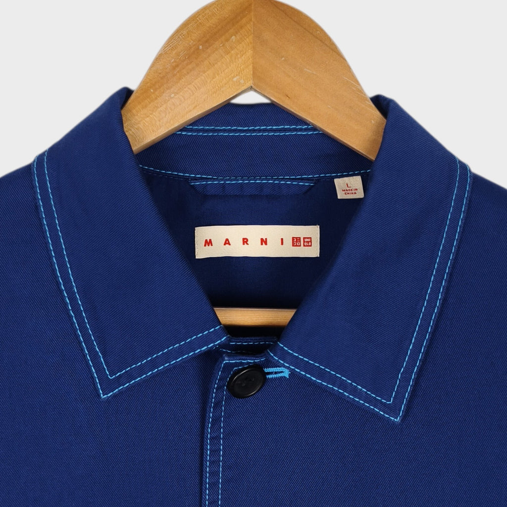 MARNI x UNIQLO Men's Blue Cotton Twill Utility Chore Jacket