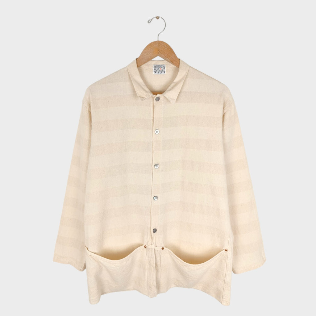 TENDER CO. Men's Made in England Cream 50/50 Cotton Wool Type 440 Overshirt