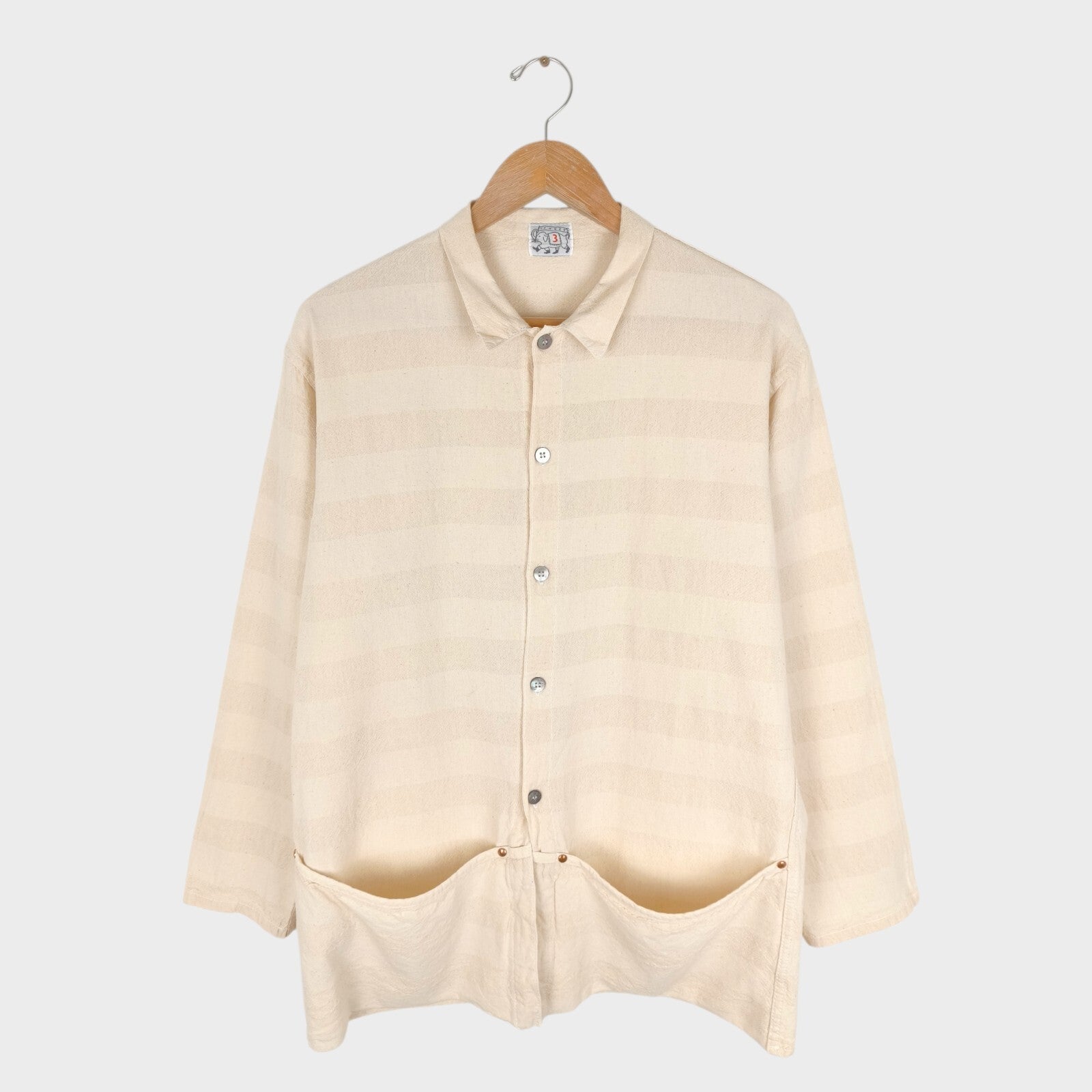 TENDER CO. Men's Made in England Cream 50/50 Cotton Wool Type 440 Overshirt