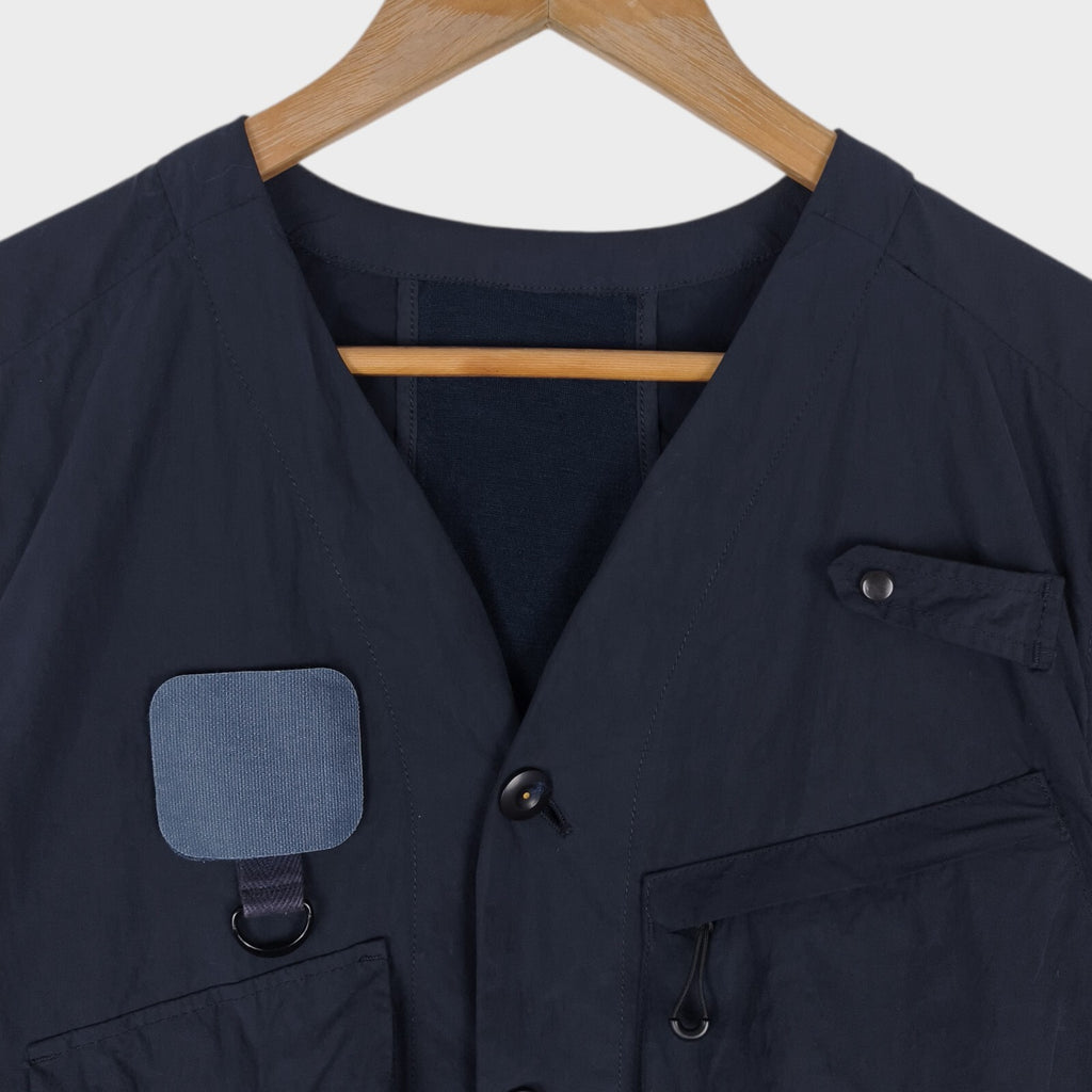 NORBIT BY HIROSHI NOZAWA Men's Navy Blue Nylon Utility Field Parka Jacket
