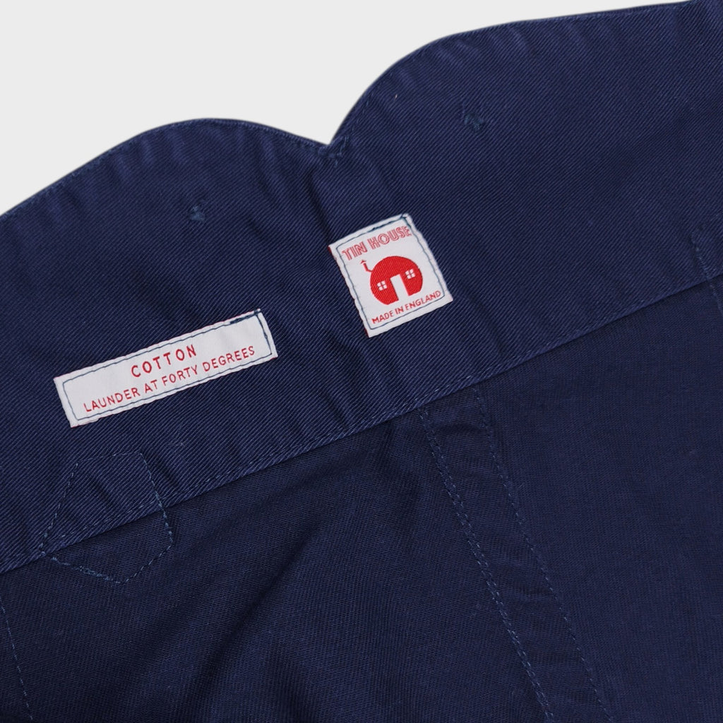 OLD TOWN Men's Made in England Blue Cotton Twill Trousers