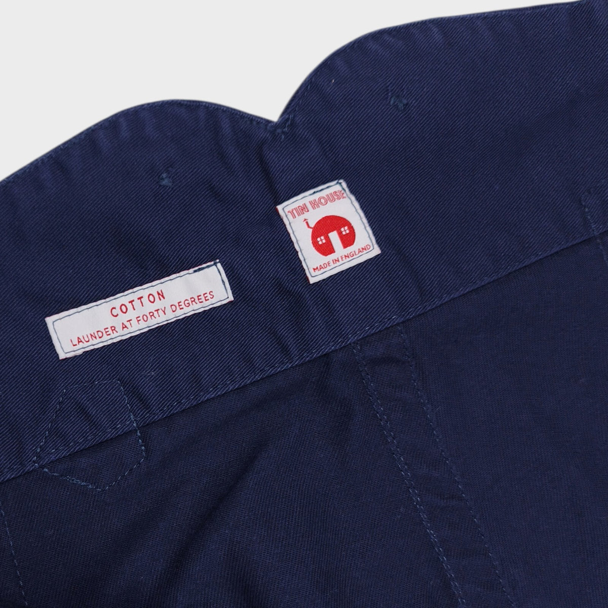 OLD TOWN Men's Made in England Blue Cotton Twill Trousers