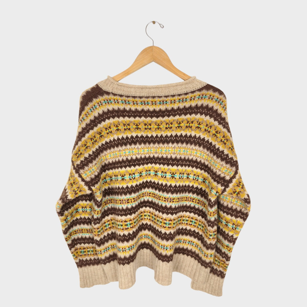 TOAST Women's 100% Wool Multicoloured Fairisle Jumper