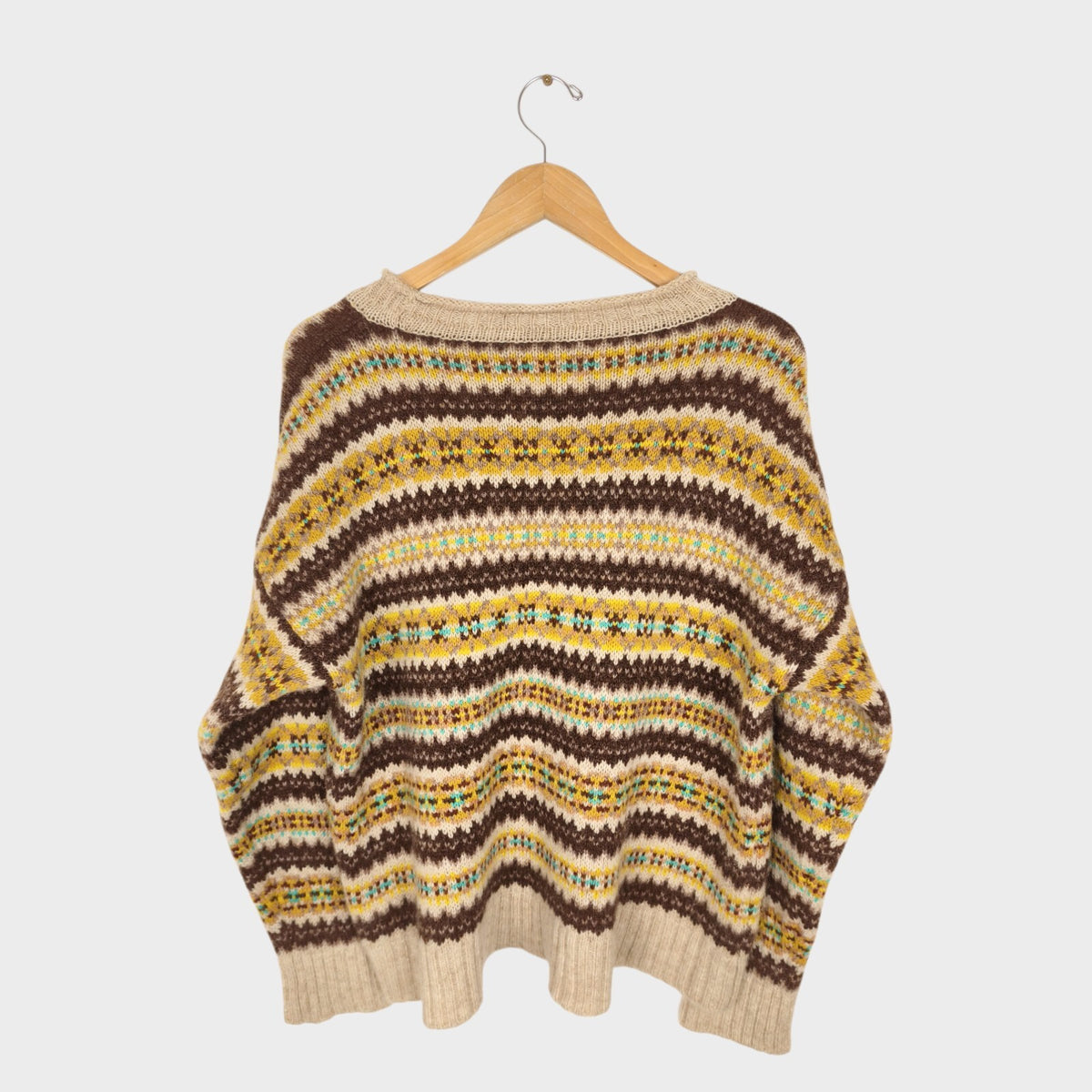 TOAST Women's 100% Wool Multicoloured Fairisle Jumper