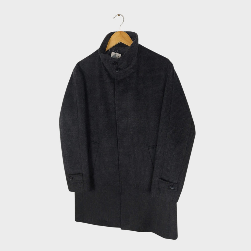 BEAMS B:MING Men's Windproof Stand Collar Tasmania Wool Blend Coat