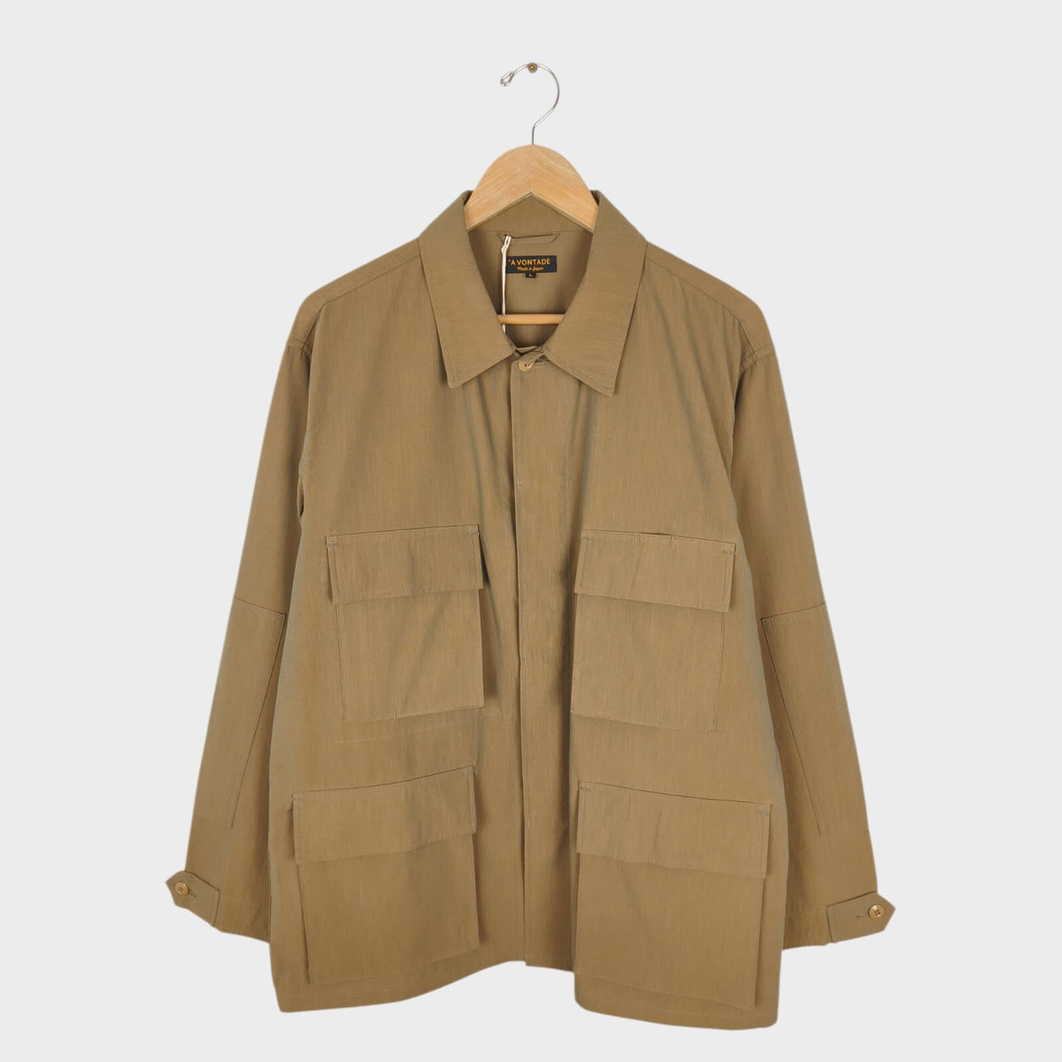 A VONTADE Men's Made in Japan Beige B.D.U. Military Field Jacket