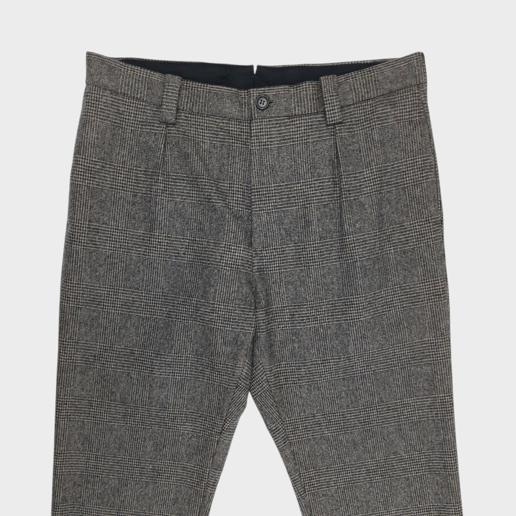 MARGARET HOWELL Men's Fox Brothers Grey Glen Check 100% Wool Trousers