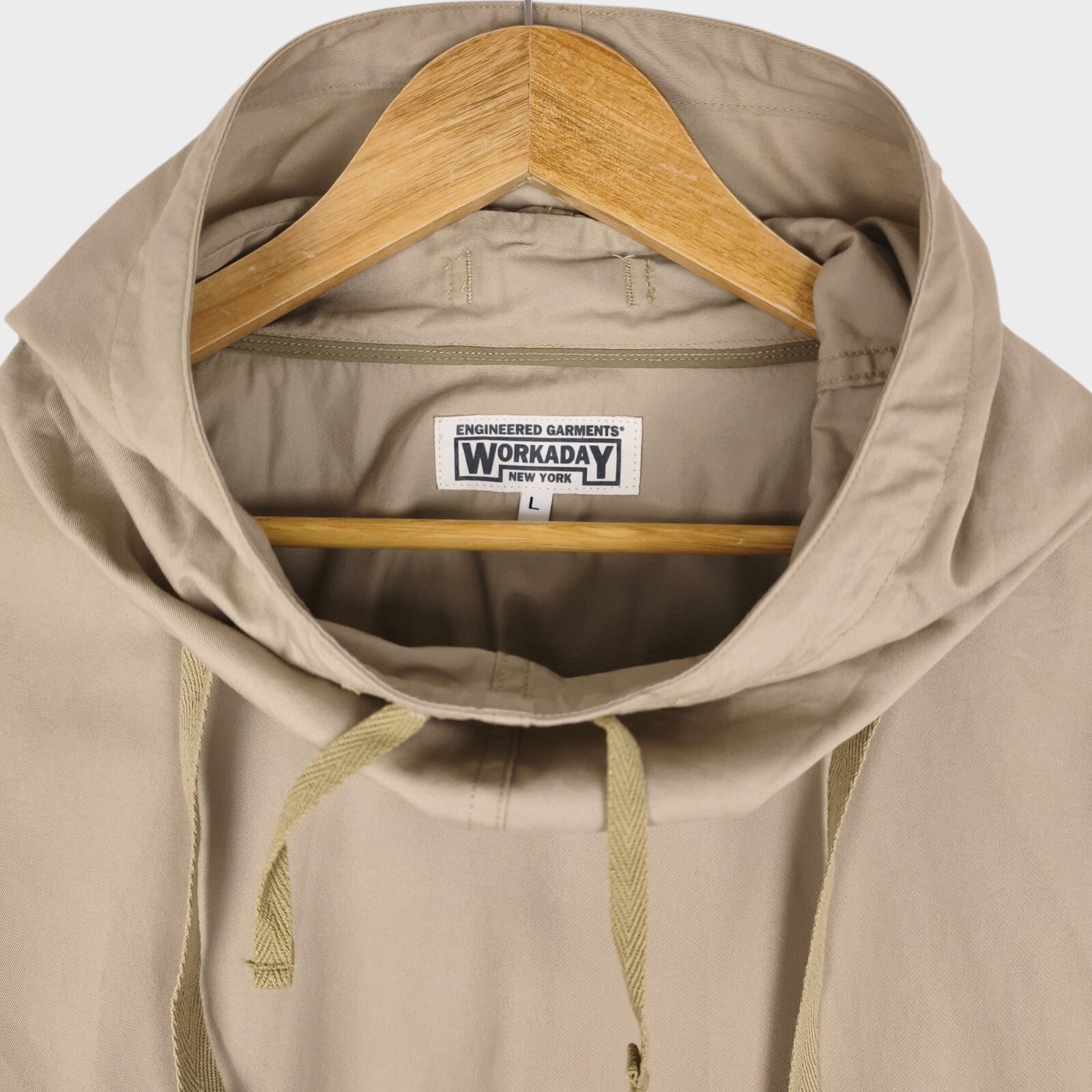 ENGINEERED GARMENTS Men's Made in USA Beige 100% Cotton Parka Cagoule Smock