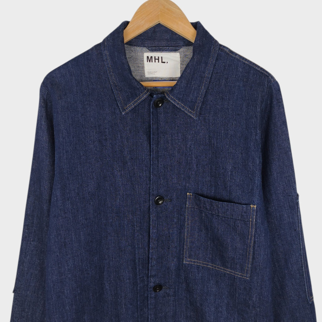 MHL MARGARET HOWELL Men's Canton Overalls Made in Japan Blue Nep Denim Jacket