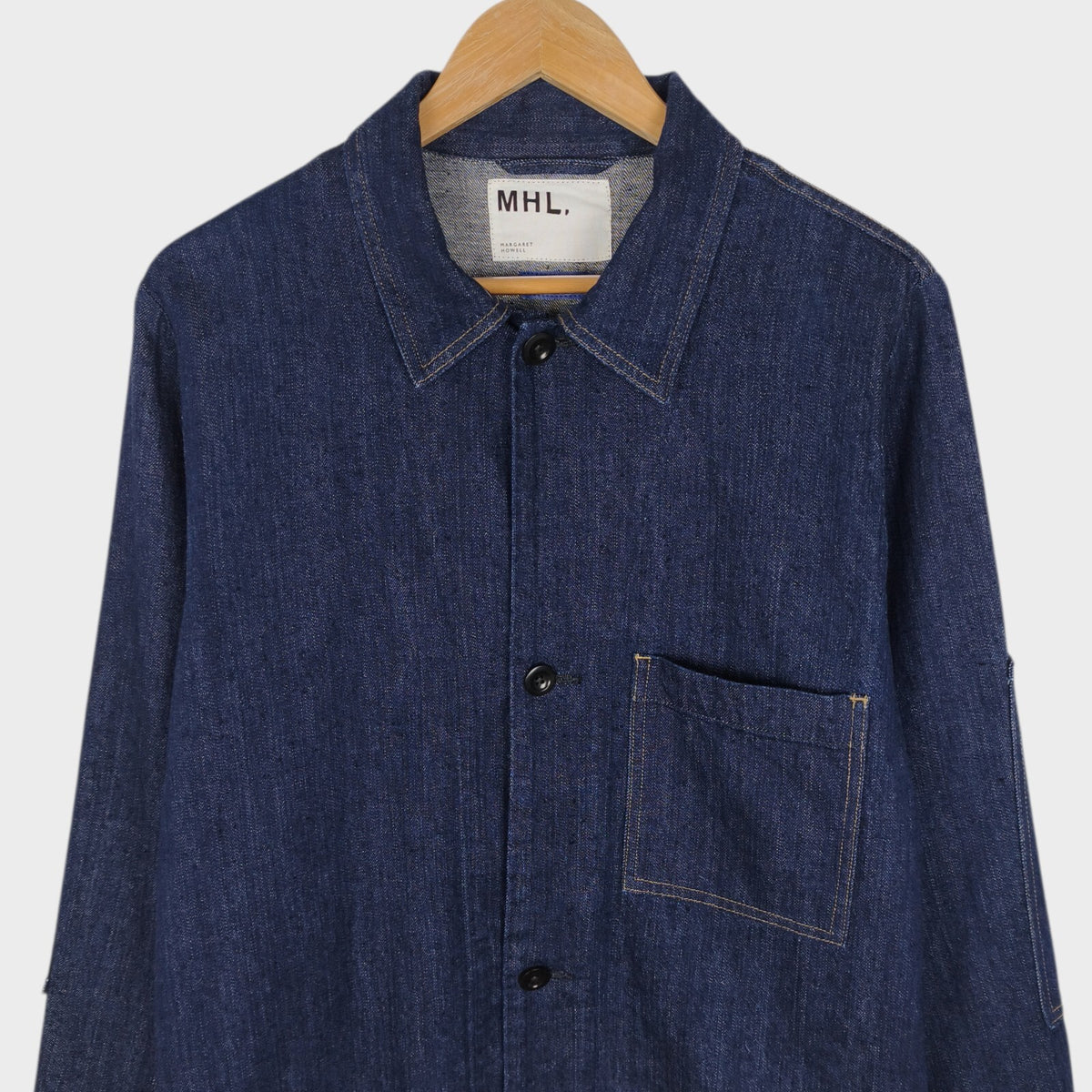 MHL MARGARET HOWELL Men's Canton Overalls Made in Japan Blue Nep Denim Jacket