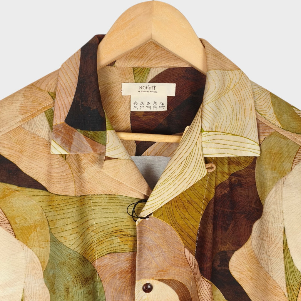 NORBIT BY HIROSHI NOZAWA Men's Leaf Camo Aloha Shirt