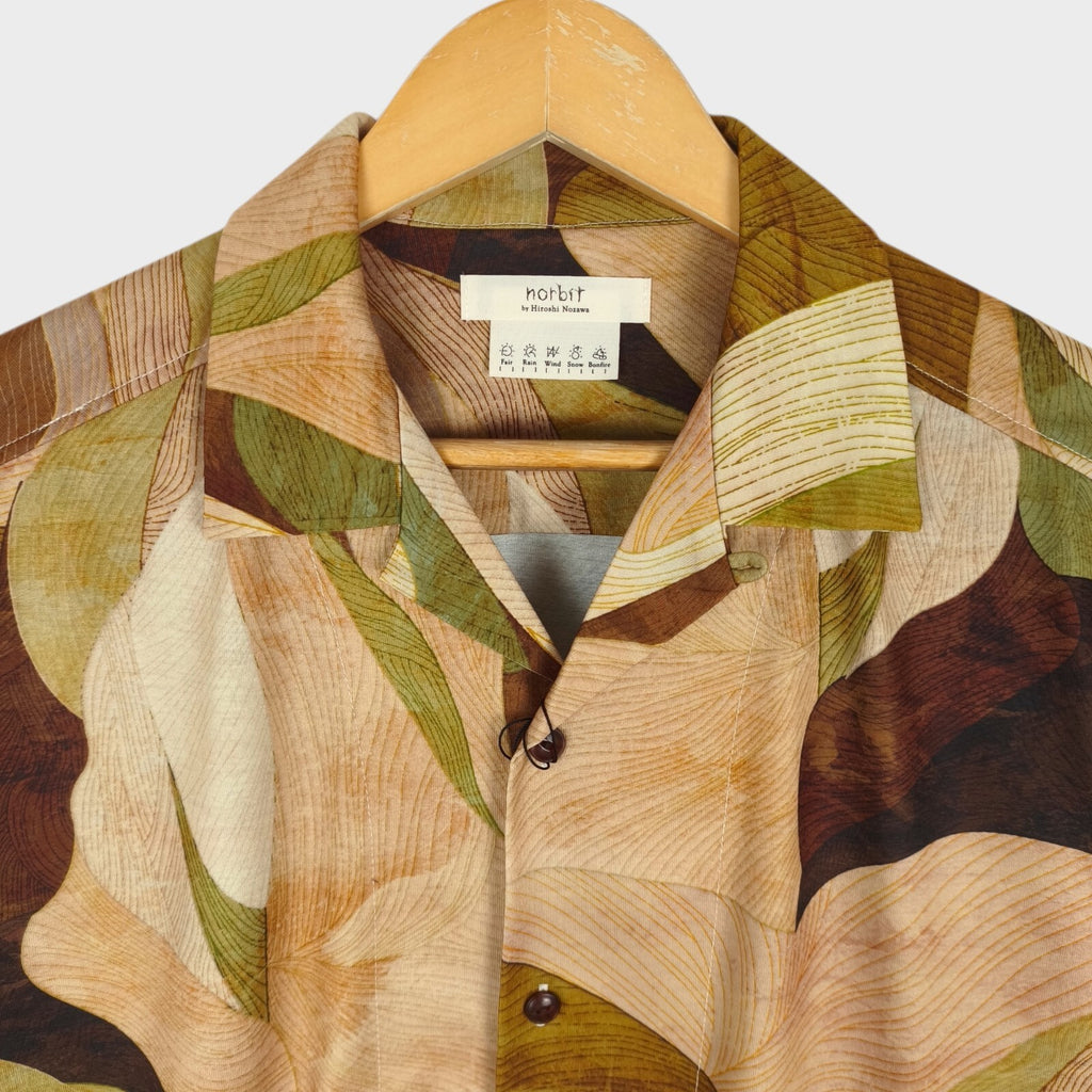 NORBIT BY HIROSHI NOZAWA Men's Leaf Camo Aloha Shirt