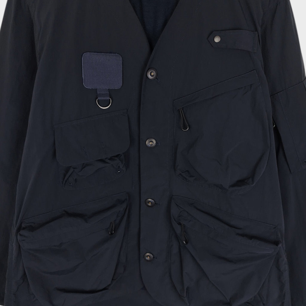 NORBIT BY HIROSHI NOZAWA Men's Navy Blue Nylon Utility Field Parka Jacket