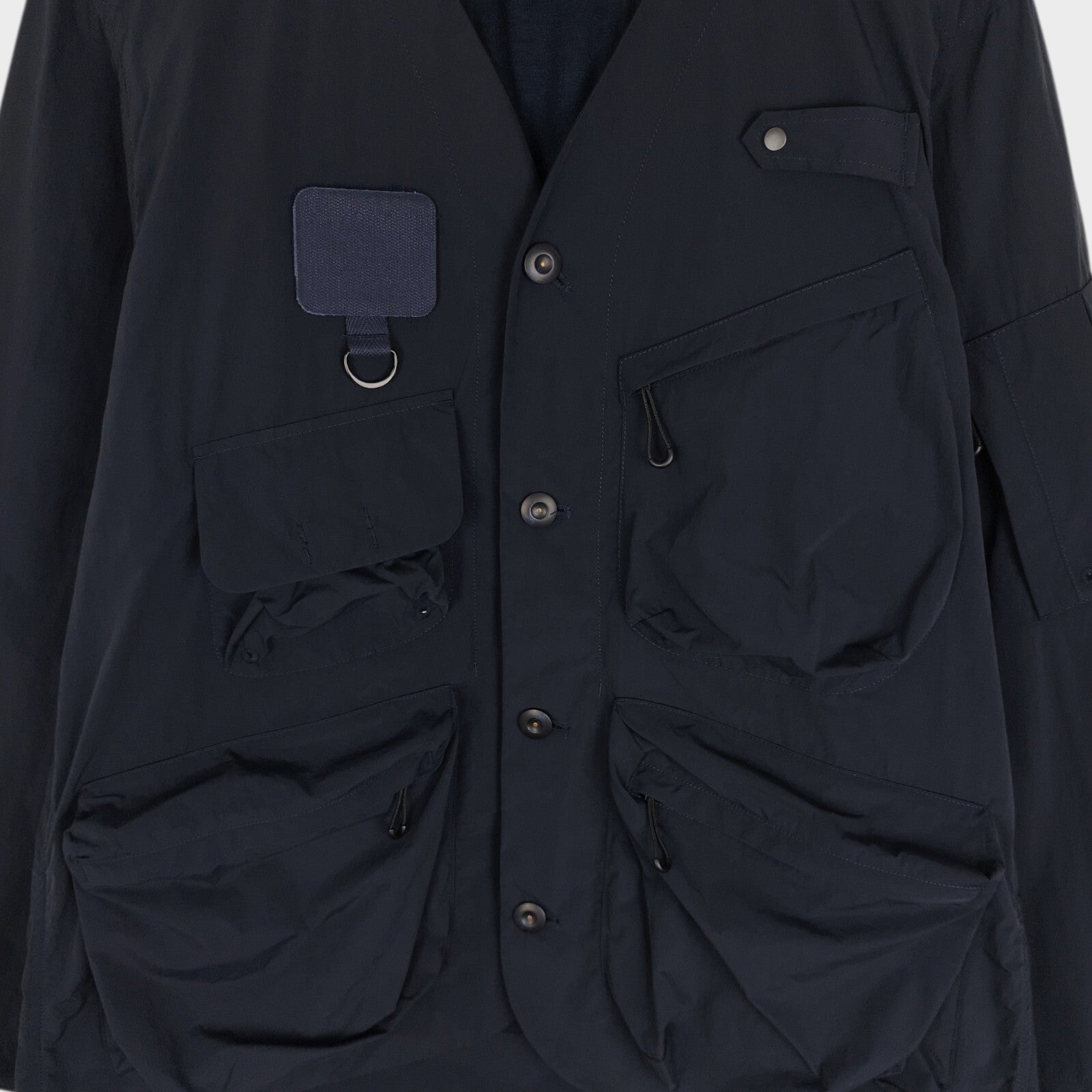 NORBIT BY HIROSHI NOZAWA Men's Navy Blue Nylon Utility Field Parka Jacket
