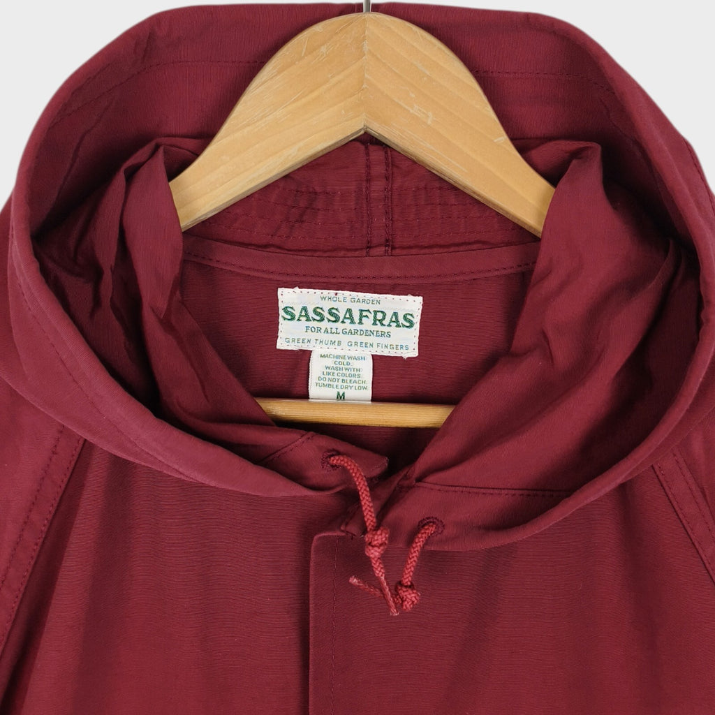 SASSAFRAS Men's Made in Japan Burgundy Cotton Nylon Bud Breaker Jacket