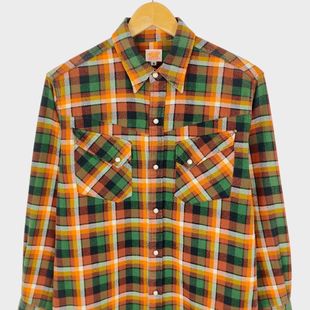 SUGAR CANE Men's Made in Japan Checked Western Flannel Shirt