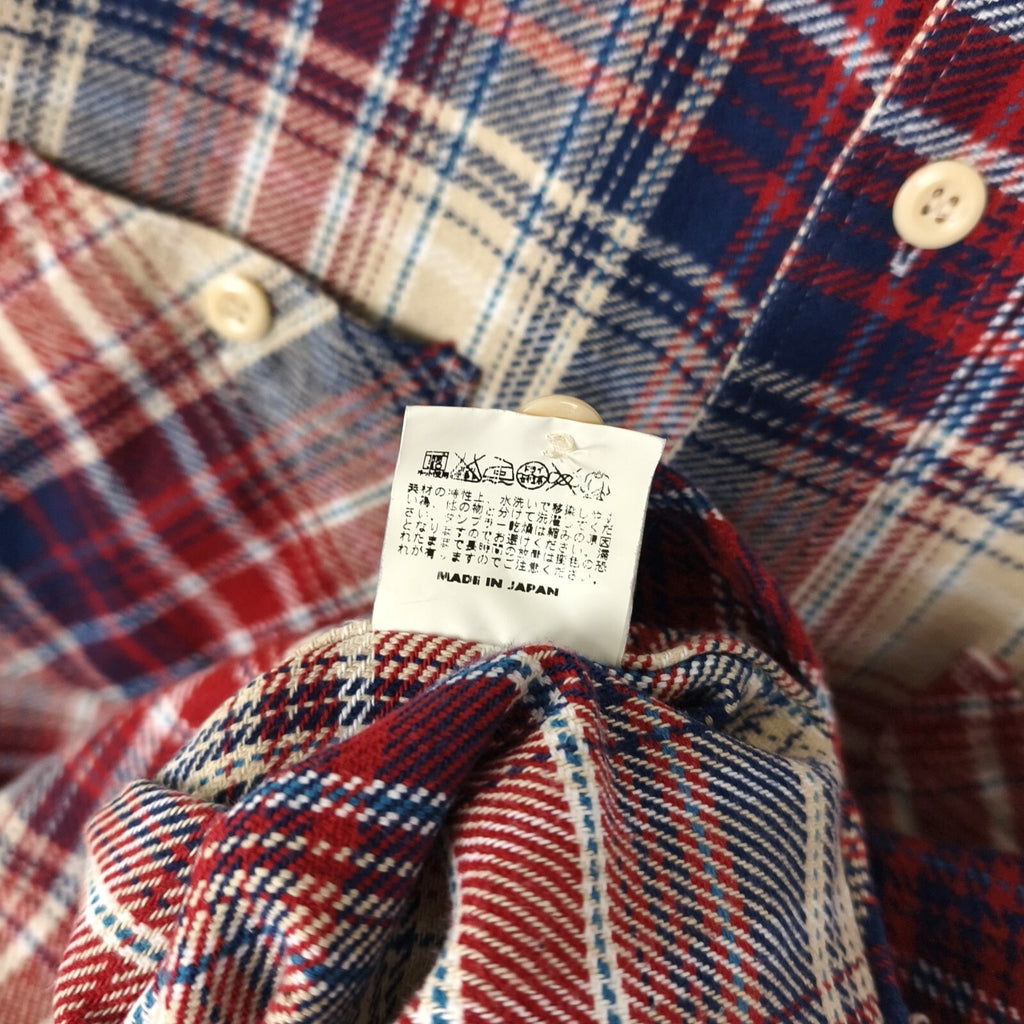 SUGAR CANE Men's Made in Japan Checked Heavyweight Flannel Shirt