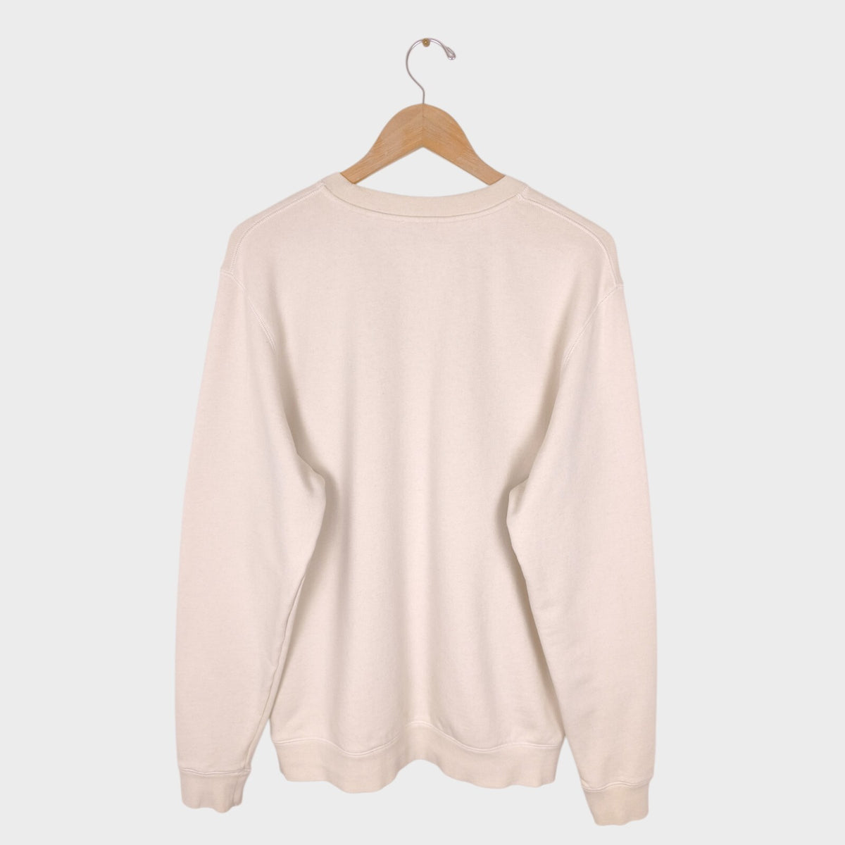 SUNSPEL Men's Cream Crewneck Cotton Sweatshirt