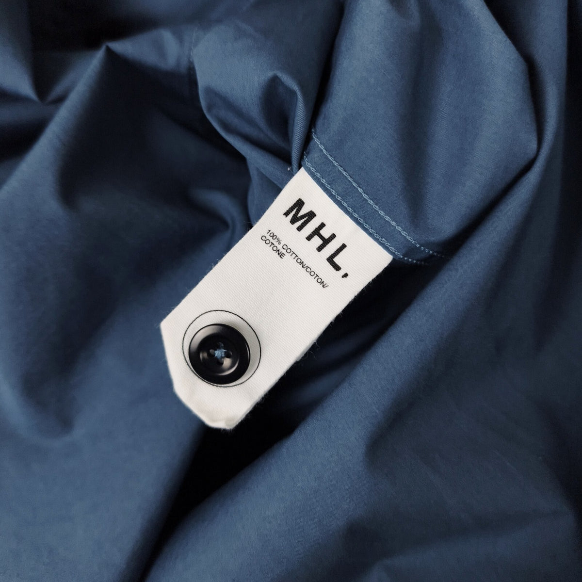 MHL MARGARET HOWELL Men's Blue Lightweight Cotton Overshirt