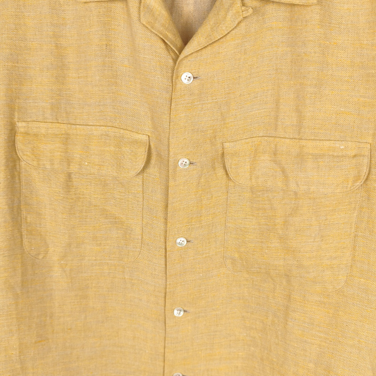 BEAMS PLUS Men's Made in Japan 100% Linen Camp Collar Vacation Shirt