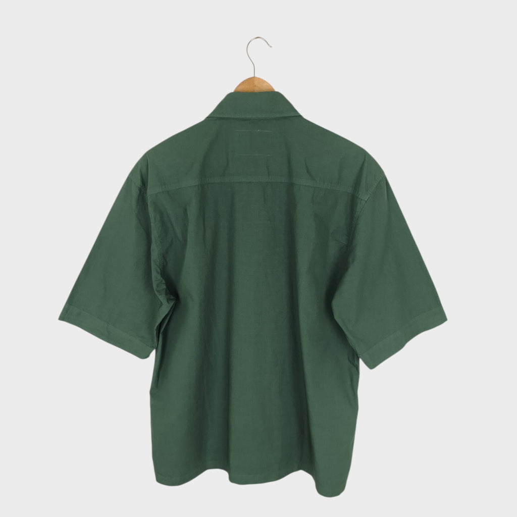 MHL MARGARET HOWELL Men's Green Relaxed Fit Short Sleeved Shirt